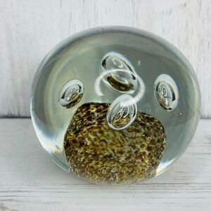 Beautifully Crafted Glass Paperweight Large Controlled Bubbles Made in Poland